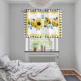 thumbnail image 4 of Sunflower Kitchen Curtains Window Panels, Yellow Flowers Black White Plaid Farmhouse Botanical Insulated Window Treatment Curtain, Grommet Curtains for Bedroom/Living Room, 2 Piece 27.5"Wx39"L, 4 of 8