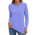 thumbnail image 2 of MOSHU 3 Pack T Shirts for Women Crew Neck Long Sleeve Womens shirts Casual Loose Fit Fall Tops, 2 of 8
