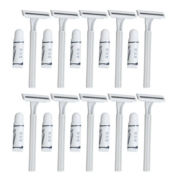 10Pcs Disposable Shaver Kit Shaving Razor Set Double Edge Safety Razor for Hotel Travel