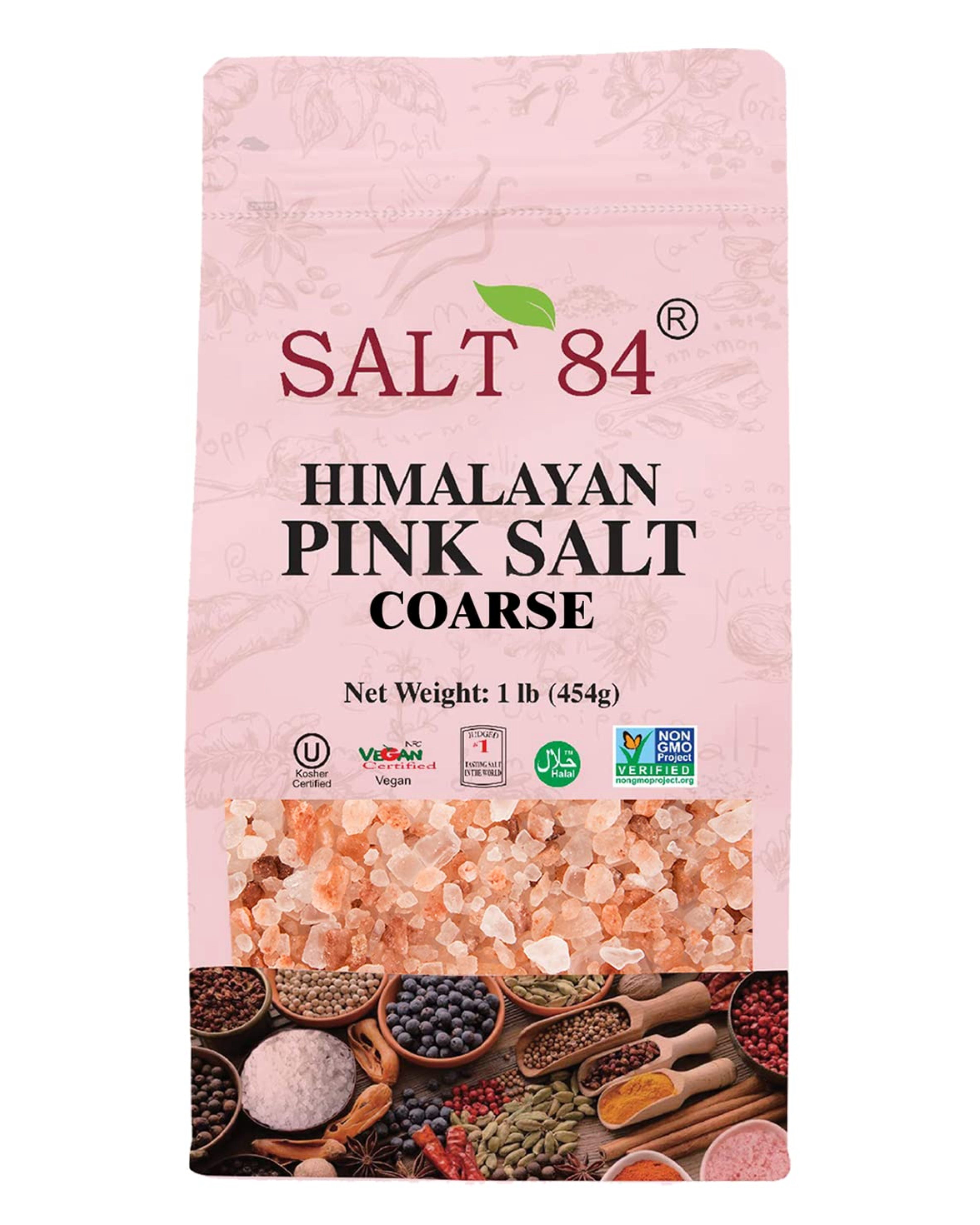 WBM Natural Pink Himalayan Salt Coarse Grain, Grinder Refill - 6 lbs. (6 x 1 Pound Bags)