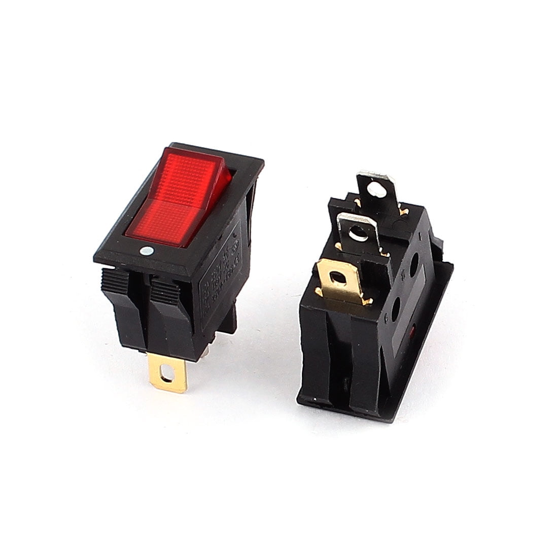 C B SERIES 3 Pins ON-OFF Red Lamp Button Switch 10A 250VAC 15A 125VAC CANAL 