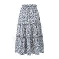 thumbnail image 3 of VISgogo Falda para Mujer, Floral/Punto/Estampado de Leopardo Volante Dobladillo Cintura Alta Falda Midi Femenina con Bolsillos Laterales VISgogo moda, 3 of 9