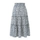 thumbnail image 3 of VISgogo Falda para Mujer, Floral/Punto/Estampado de Leopardo Volante Dobladillo Cintura Alta Falda Midi Femenina con Bolsillos Laterales VISgogo moda, 3 of 9