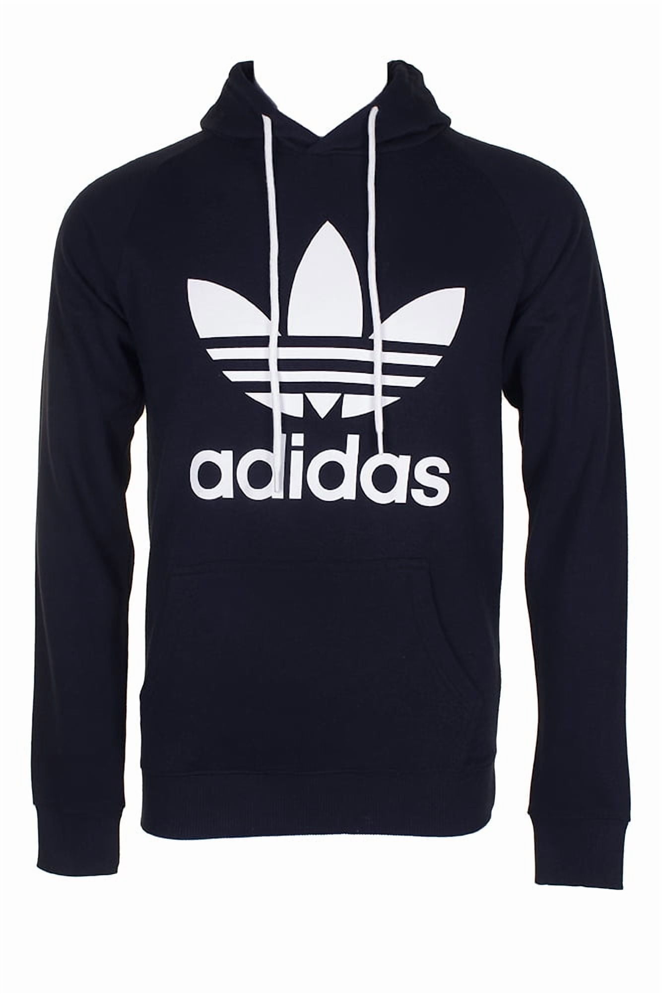 Adidas Men's Trefoil Logo Graphic Pouch Pocket Pullover Hoodie Burgundy M