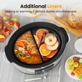 thumbnail image 3 of Heynemo 6 Qt Programmable Slow Cooker with 2-in-1 Silicone Liners and Digital Timer - Silver, 3 of 9