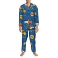 thumbnail image 4 of Kll Construction Vehicles Sleepwear Mens Flannel Pajamas,Long Cotton Pj Set, 4 of 9