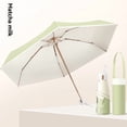 thumbnail image 4 of Fashionable 5-Fold 6-Rib UV Protection Sun & Rain Umbrella with Colorful Adhesive Coating, Small Fresh Chrome-Plated Handle, Compact Portable Design, 90x54cm Open Size, 240g Lightweight - Sea Salt, 4 of 6