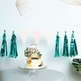 thumbnail image 2 of Efavormart 5 PCS Pre-Tied Metallic Foil Fringe Tassel Garland, Tinsel Curtain for Photo Backdrop Party Decoration - Turquoise, 2 of 11