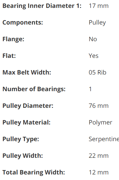 Dayco Idler Pulley (Part #89037)