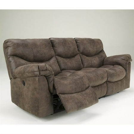 ashley furniture alzena reclining sofa in gunsmoke - walmart