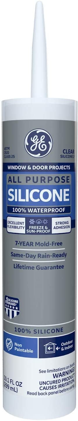 GE Sealants & Adhesives All Purpose Silicone 1 Sealant, 10.1oz, Clear