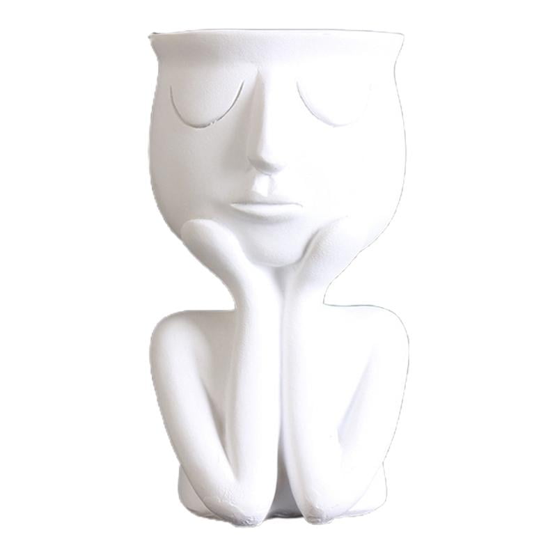 Humanoid Flower Pot Art Crafted Hand Rest Face Planter Imitation Flowerpot Tools Humanoid Flower Pot 