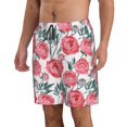 thumbnail image 2 of Logiee Rose Flowers Print Mens Swim Trunks Quick Dry Board Shorts,Breathable Hawaii Beach Shorts Swimwear Bathing Suits-3X-Large, 2 of 6