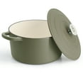 thumbnail image 2 of Crockpot Artisan 7 Quart Enameled Cast Iron Dutch Oven in Matte Green, 2 of 6