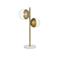 thumbnail image 3 of Living District LD6157BR Eclipse 2 Light Table Lamp with Clear Glass, Brass, 3 of 5