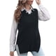 thumbnail image 1 of Señoras Otoño e Invierno Cremallera lateral Dividir Cuello en V Chaleco Suéter de punto Chaleco andrajoso para mujer Ropa exterior Pompotops  hdfakjf11162, 1 of 9