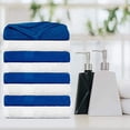 thumbnail image 2 of Ample Decor Bath Towel 30 x 54 inch Pack of 8 600 GSM 100% Cotton, Soft Absorbent, Lightweight, Quick Drying, Machine Washable for Hotel, Gym, Kitchen -White - Navy, 2 of 5