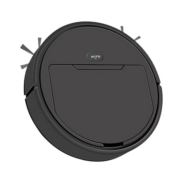 Black Smart Robot Vacuum Cleaner Automatic Sweeping And Mopping Combo Usb Rechargeable Home Cleaning Device With 800Mah Battery Size 8.27X8.27X1.97 Inch