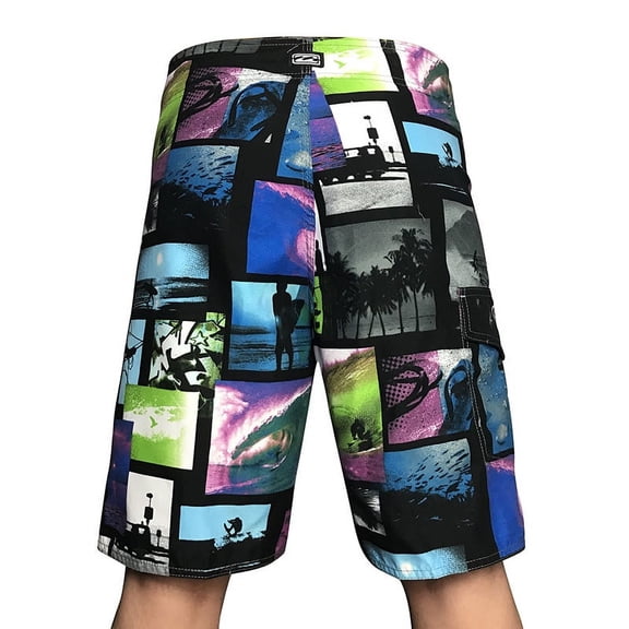 FZFLZDH Mens Summer Print Beach Shorts with Mesh Liners Lightweight Quick Dry Swimwear Beachwear Offshore Shorts, 2XL