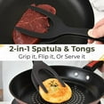 thumbnail image 7 of Olibuy Spatula Made of Silicone with Non-Stick Coating for Pancakes, Hamburgers, Eggs. French Toast Omelet Fried Egg Turners Grip and Flip Spatula Bread Tongs, Spatula for Enchiladas (2pcs,Black&Red), 7 of 7