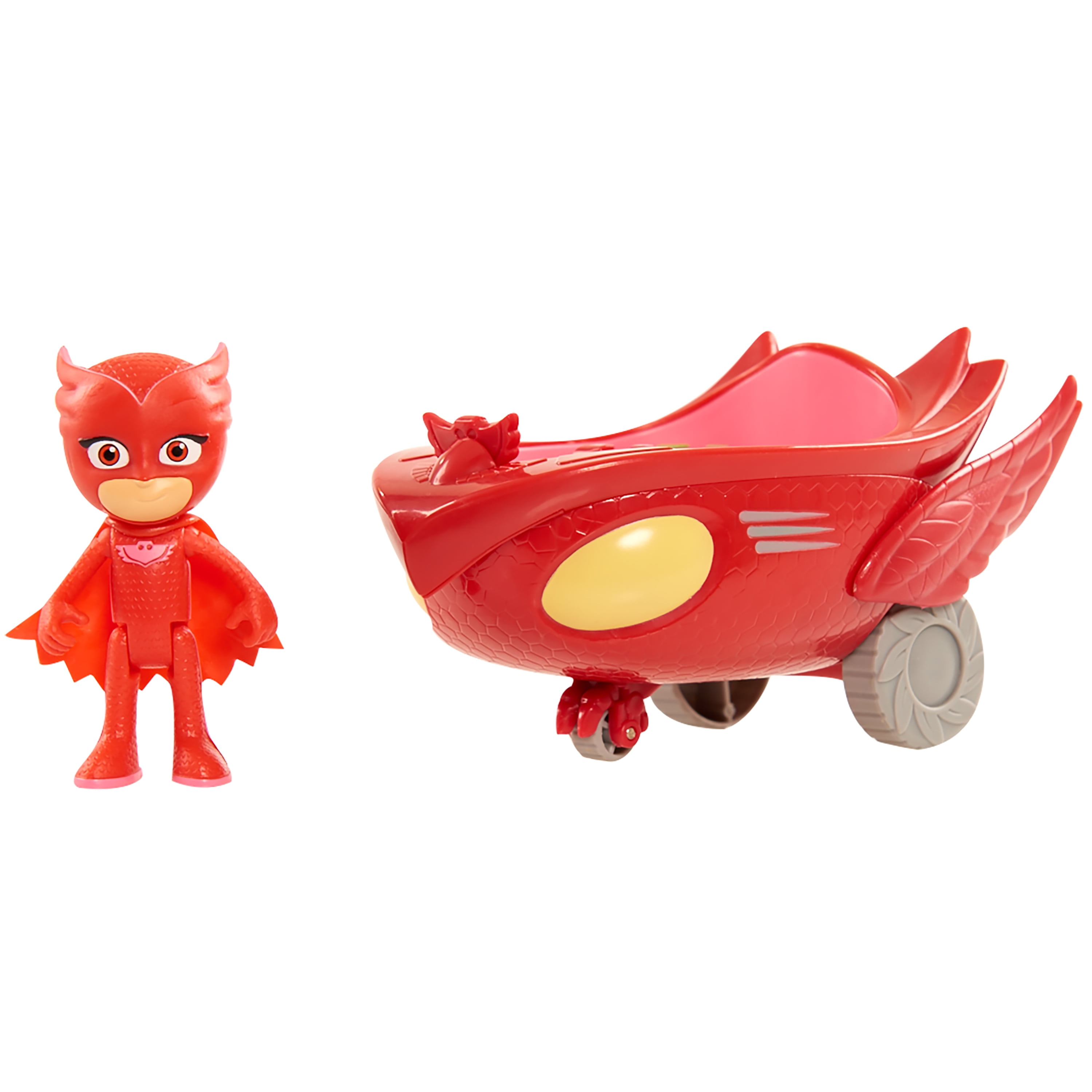 Giant Toy Car Red PJ Mask 8 Inch Tall PJ Masks Mega Vehicles Owl Glider 19 Inch Long 