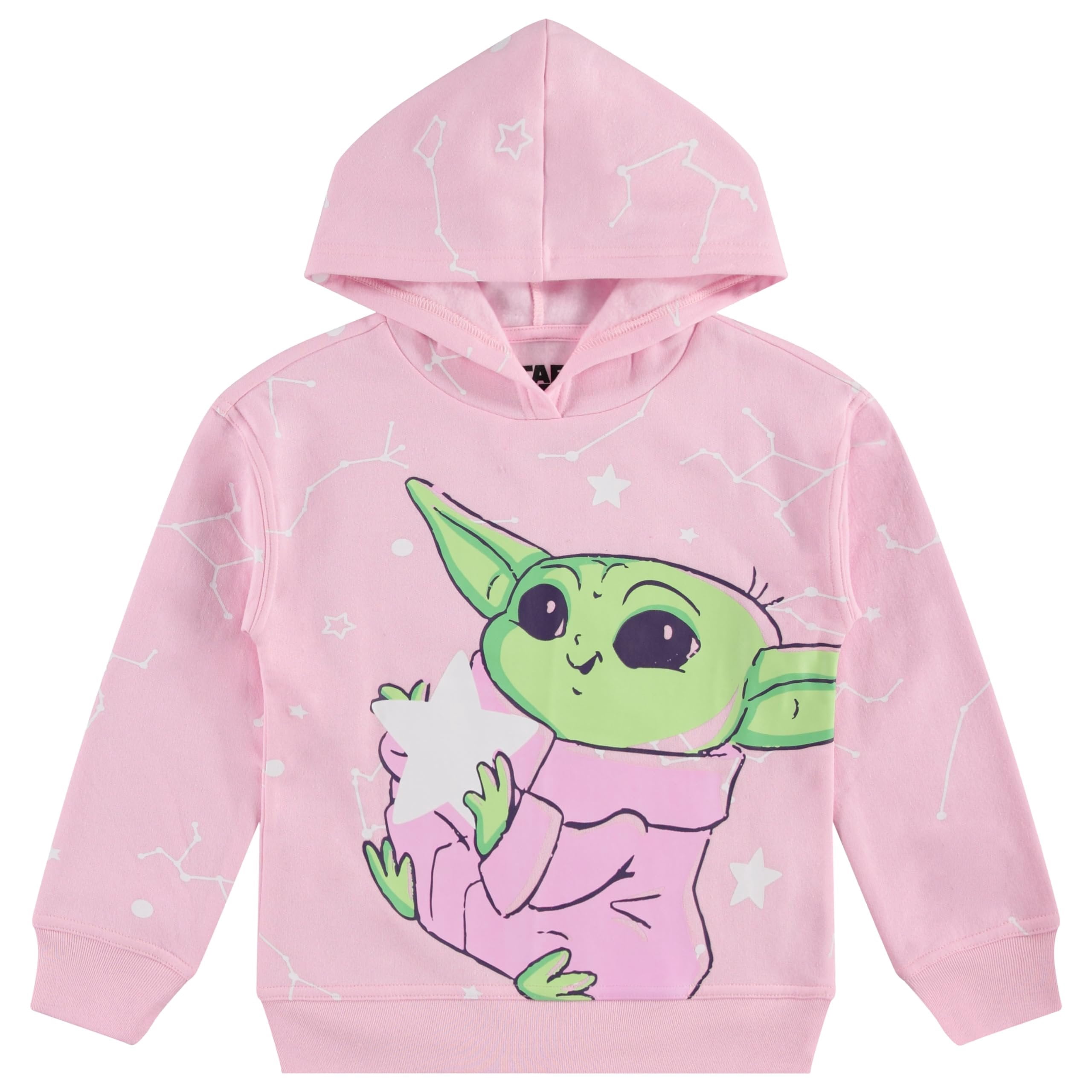 Girls Baby Yoda Pullover Hoodie and Jogger Sweatpants Clothing Set- Little and Big Girl Sizes 4-16