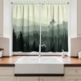thumbnail image 2 of Ambesonne Scenery Kitchen Curtains, Valley Mystic Forest, 55"x39", Eggshell and Sage Green, 2 of 3