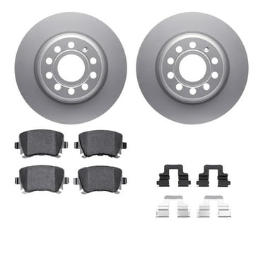 Dynamic Friction Company Rear Geospec Brake Rotors with 5000 Advanced Brake Pads includes Hardware 4512-74154