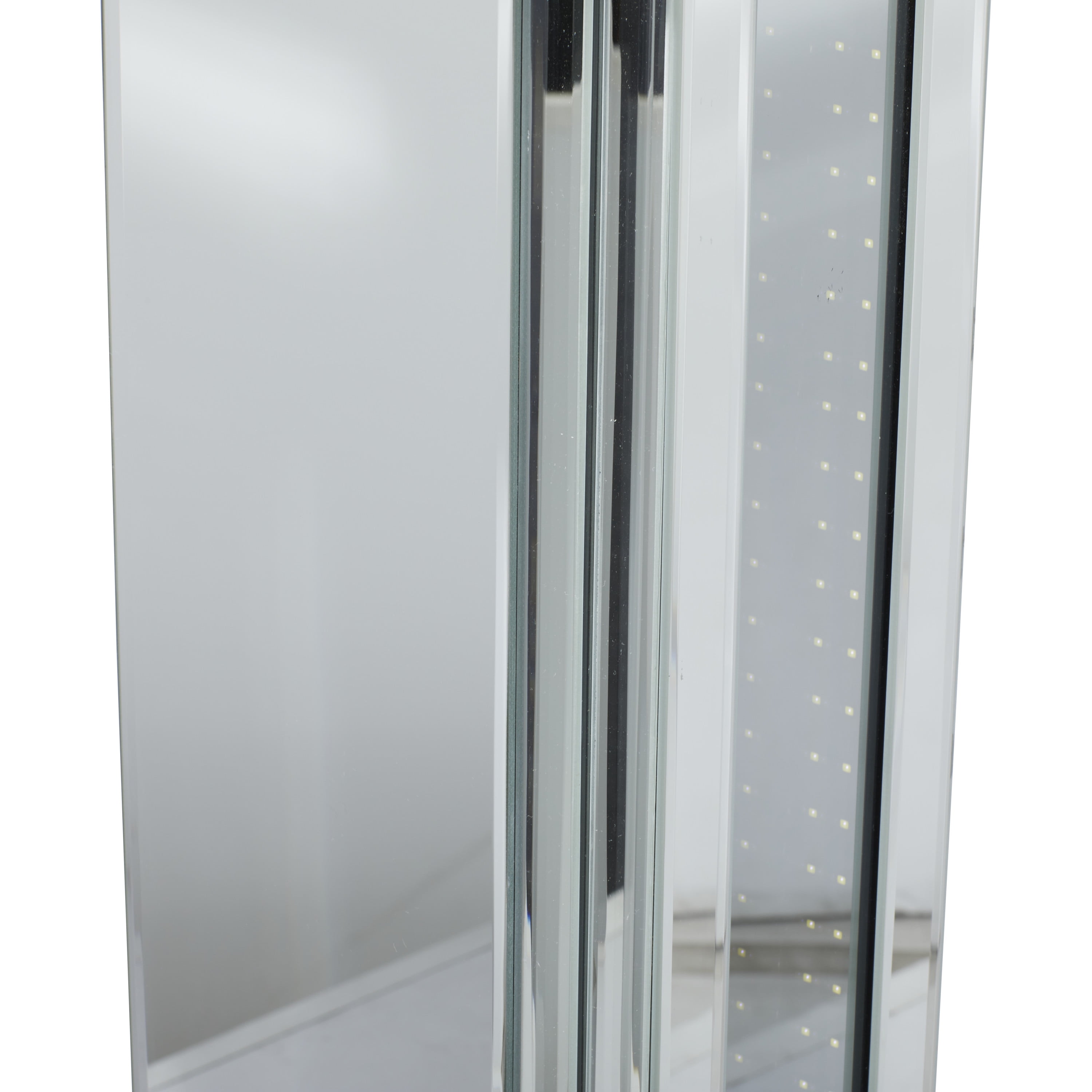 DecMode 48" x 32" Silver Wood Mirrored Console Table, 1-Piece