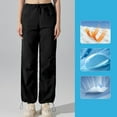 thumbnail image 2 of Bibifish Womens Pants Hiking Quick Drying Drawstring Long Cargo Pants Windproof And Sun Proof Outdoor Sports Straight Leg Pants With Pockets, 2 of 4