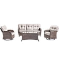 thumbnail image 2 of Unnifurnzi 4 Pieces Patio Furniture Set-High Back Outdoor Couch with Swivel Patio Chairs Wicker Patio Furniture for Deck Porch Garden Balcony Poolside-Brown/Beige, 2 of 7