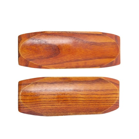 

NUOLUX 2PCS Natural Solid Wood Towel Tray Food Sushi Serving Mini Long Plate Dessert Small Tray Snack Saucer for Home Hotel