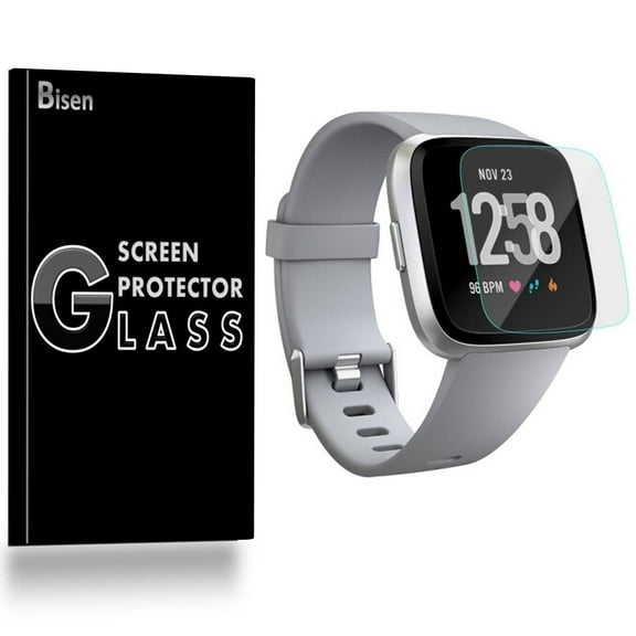 [2-Pack] Fitbit Versa BISEN Tempered Glass Screen Protector, Anti-Scratch, Anti-Shock, Shatterproof, Bubble Free