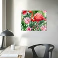 thumbnail image 4 of COMIO  Flamingo Canvas Wall Art Floral Pictures Tropical Plant Prints Green Palm Pictures for Bathroom Bedroom Wall Decor, 4 of 5