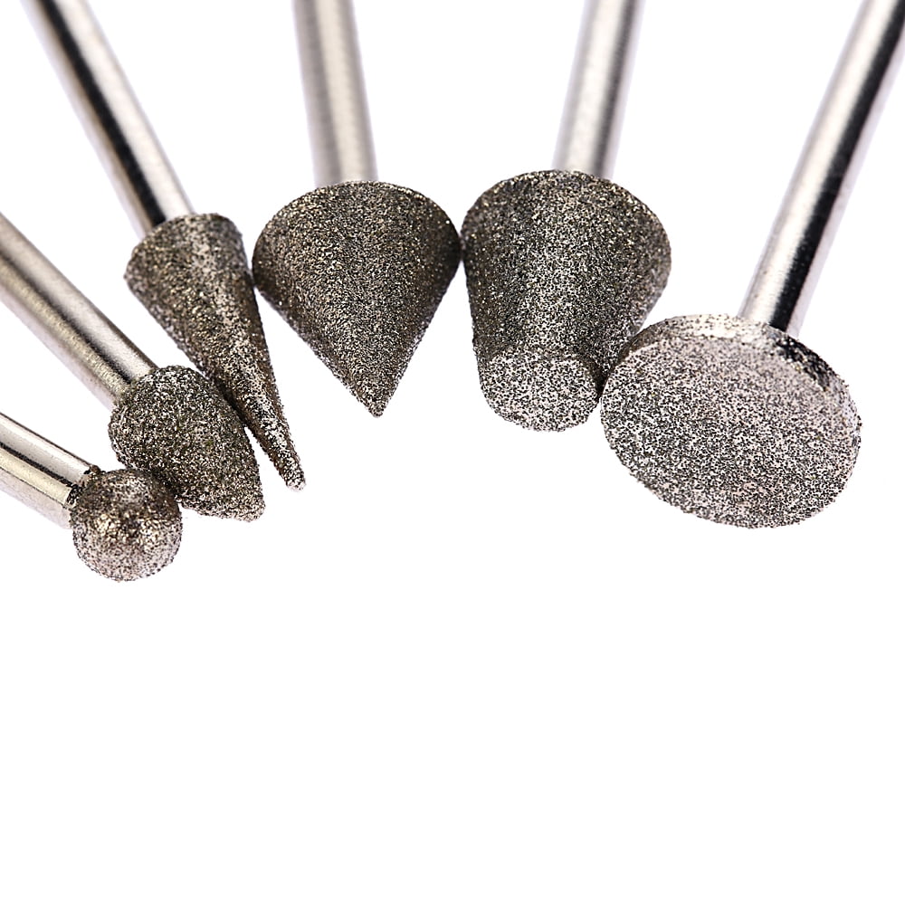 50pcs 1/8" Shank 120 Grit Diamond Coated Rotary Burrs for Dremel