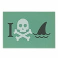 thumbnail image 1 of Shark Cutting Board, Shark Love Themed Creepy Dead Skull Head with Bones and Animal Fun Dangeraous Design, Decorative Tempered Glass Cutting and Serving Board, Small Size, Green White, by Ambesonne, 1 of 1