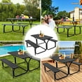 thumbnail image 7 of Costway Picnic Table Bench Set Outdoor Backyard Iron Patio Garden Party Dining All Weather Black, 7 of 7