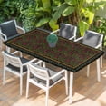 thumbnail image 2 of Vintage Red Roses Table Cloths for 3 Foot Rectangle Tables, Abstract Art Floral Green Leaves Patio Waterproof Elastic Fitted Tablecloths, Washable Rectangular Table Cover for Camping, 2 of 8