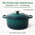 thumbnail image 2 of 5.7 qt Enameled Cast Iron Dutch Oven Pot with Lid | Slow Cooker for Soup, Stew, and Baking, 2 of 8