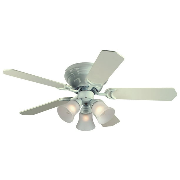 Westinghouse 7850800 42" White Five Blade Reversible Ceiling Fan With Lights