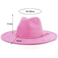 thumbnail image 2 of Big Wide Brim Fedora Hats for Women Men Western Suede Hats Large Felt Panama Hat Rancher Hat, 2 of 6