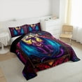 thumbnail image 3 of Castle Fairy 3-Piece Queen Size Comforter Set - Magical Dragon Kids Fantasy Print, 3 of 8