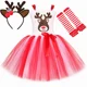 thumbnail image 2 of Disfraz de reno y ciervo Rodolfo para niña, vestido con tutú navideño, diadema con astas, ropa de disfraces de animales de dibujos animados para fiesta de Navidad para niños pequeños, 2 of 5