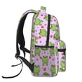 thumbnail image 3 of Disketp Happy Frogs1 Mochila Estampada para Hombre y Mujer – Mochila Ligera Clásica con Múltiples Bolsillos para Universidad, Trabajo y Viajes-One Size, 3 of 5