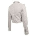 thumbnail image 4 of Fashion2Love Women's Juniors Fashionable Cropped Faux Leather Moto Biker Jacket, 4 of 9
