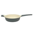 thumbnail image 2 of Oster Rooney 4.1 Quart Ceramic Nonstick Cast Aluminum Saute Pan with Lid in Grey, 2 of 6