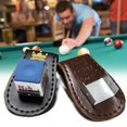 thumbnail image 2 of Billiard Chalk Pouch Chalk Holders For Billiards Cue Magnetic Belt Clip Compact And Delicate Stitching Billiards Accessories Brown, 2 of 6