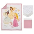 thumbnail image 5 of Disney Make A Wish Multi Princess Pink and White Belle, Tiana, and Aurora 3 Piece Nursery Crib Bedding Set - Comforter, Fitted Crib Sheet, and Crib Skirt, 5 of 6