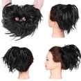 thumbnail image 2 of MY-LADY Messy Hair Bun Donut Bun Curly Wavy Synthetic Ponytail Extensions Hairpieces Hair Scrunchies Wraps Chignon for Women Girls (Grey/Brown/Silver/Black), 2 of 8
