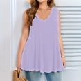 thumbnail image 2 of ZHYou No Boundrie Plus Size Women's Sleeveless V Neck Tank Tops Scalloped Edge Trim Loose Fit Flowy Swing Summer Pullover Blouses Pink Size 5XL, 2 of 5